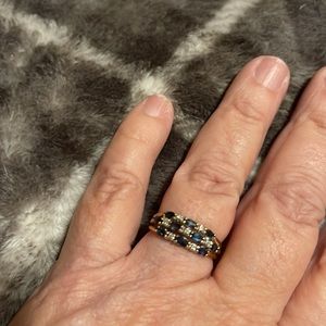 14k Sapphire and diamond ring